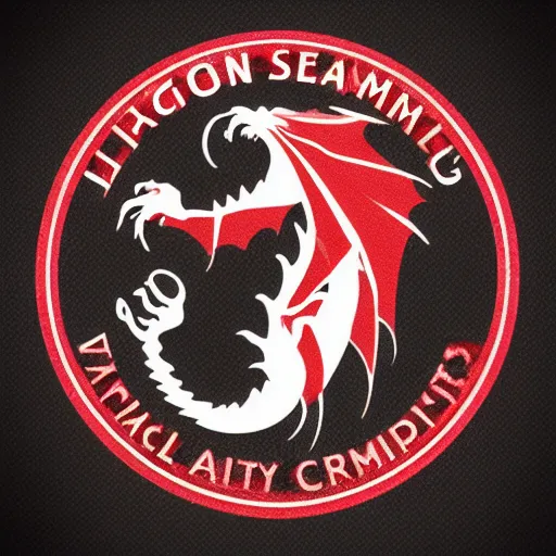 Prompt: high quality iconic vector logo for a dragon company