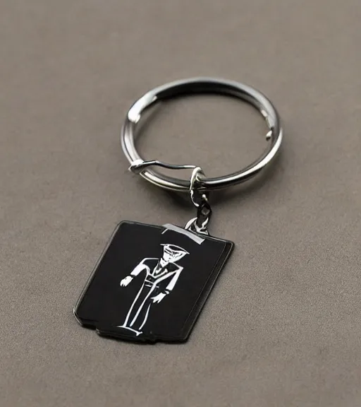 Prompt: realistic keychain of 'Sykes from 1999 Inspector Gadget film'