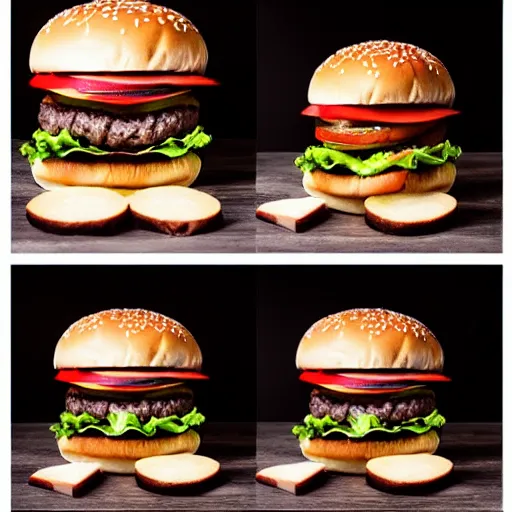 Prompt: a burger - cat hybrid, studio lighting, professional photography