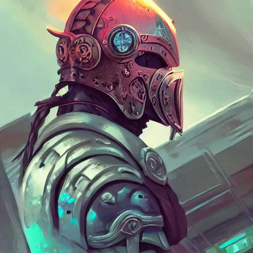 Image similar to cyberpunk viking helmet mask warrior goddess robot ninja fantasy, art gta 5 cover, official fanart behance hd artstation by jesper ejsing, by rhads, makoto shinkai and lois van baarle, ilya kuvshinov, ossdraws