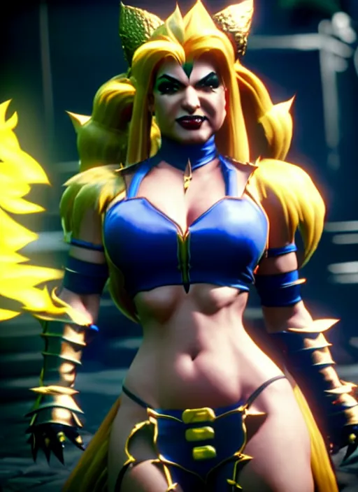 Image similar to bowsette in mortal kombat 1 1, ps 5 screen capture, 4 k