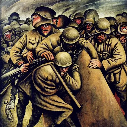 Image similar to war in the trenches by otto dix