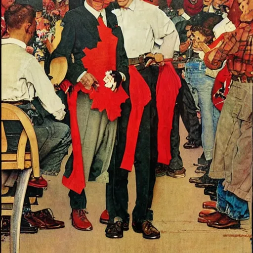 Prompt: ridiculous communist costume, by norman rockwell