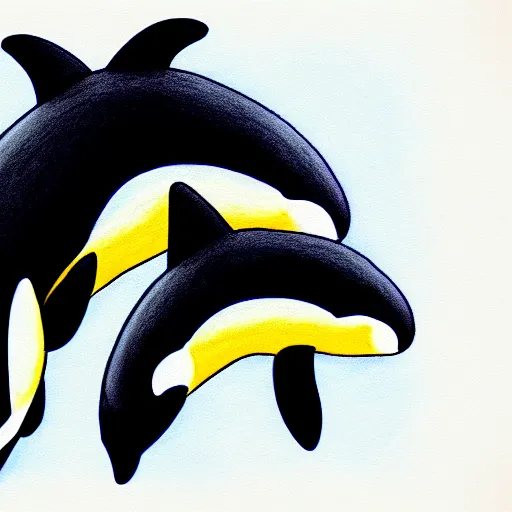 Image similar to a person transforming into and orca pooltoy, hd, drawing, digital art
