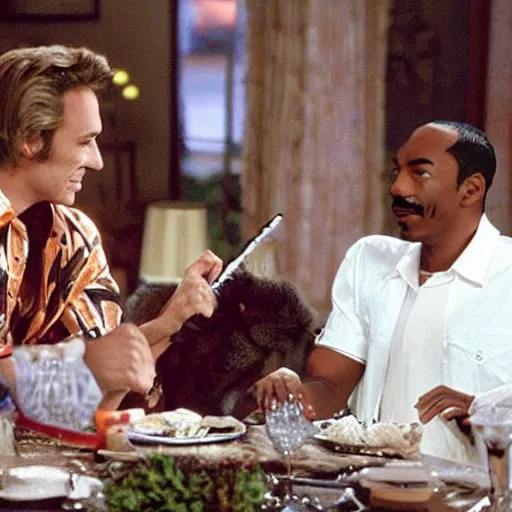 Prompt: a still from the movie beverly hills cat 2, with eddie murphy i