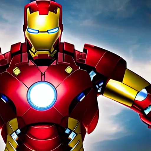 Image similar to Iron Man in Ukraine colors 4K detail