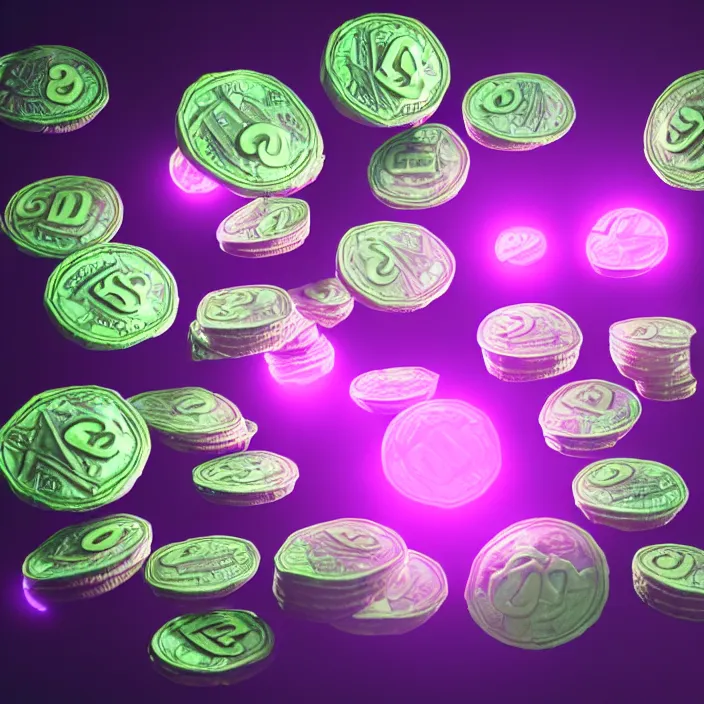 Prompt: high quality 3 d render very cute cabbages money dollar! party! highly detailed, unreal engine cinematic smooth, moody purple glow light, low angle, uhd 8 k, sharp focus