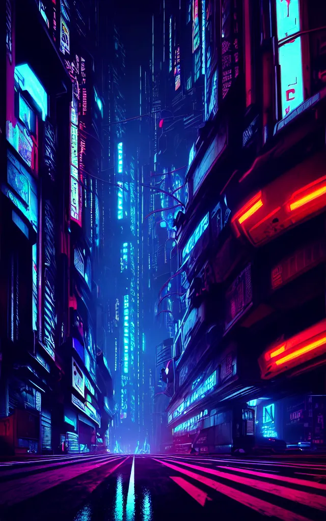 Image similar to a magnificent dark neon futuristic cyberpunk city bustling street at night cyberart photography by liam wong in the film akira rendered in octane, 3 d render, trending on cgsociety, blender 3 d