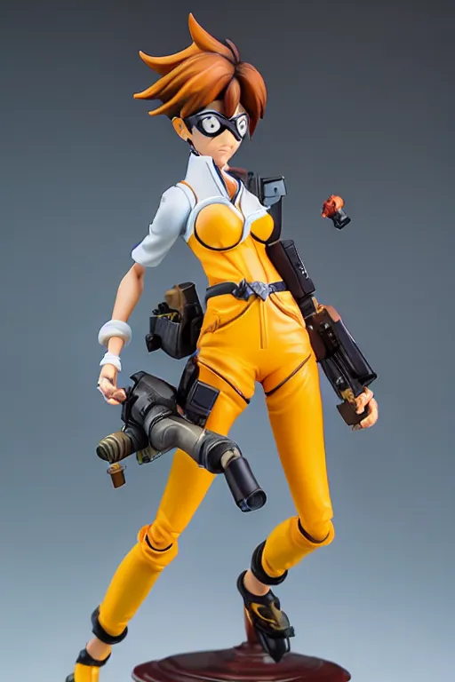 Image similar to still figurine of tracer wearing an elegant summer blouse, official store photo, commercial photo, featured on amiami, 8 k, 8 5 mm, f. 1 4, beautiful composition