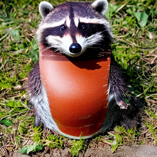 Image similar to a matryoshka nesting doll of a raccoon, detailed photo