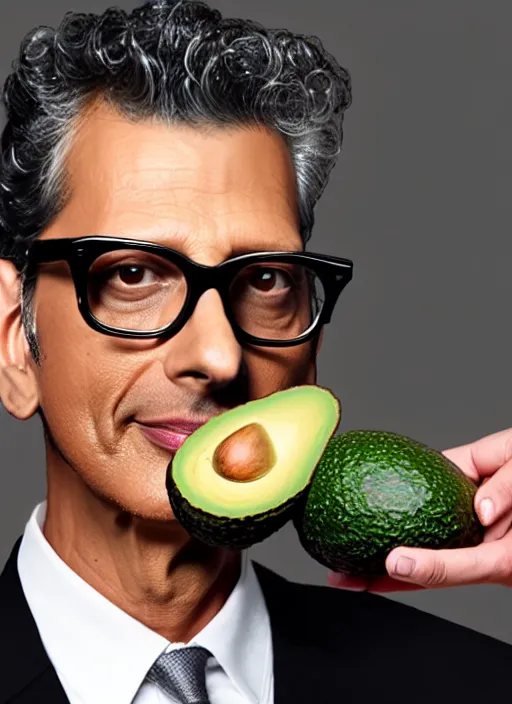 Prompt: an avocado covers jeff goldblum