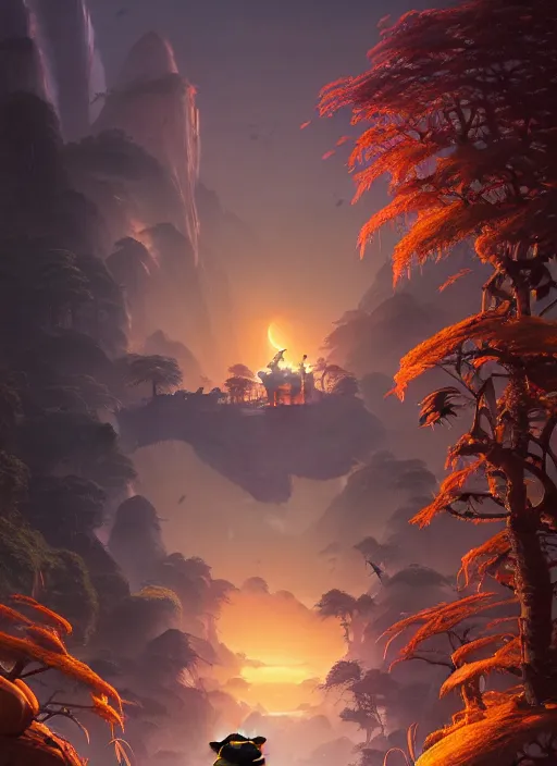 Image similar to Highly detailed Kung Fu Panda, Stephen Bliss, unreal engine, fantasy art by Greg Rutkowski, Loish, Rhads, ferdinand knab, Makoto Shinkai and Lois van baarle, ilya kuvshinov, rossdraws, Tom Bagshaw, global illumination, radiant light, detailed and intricate environment