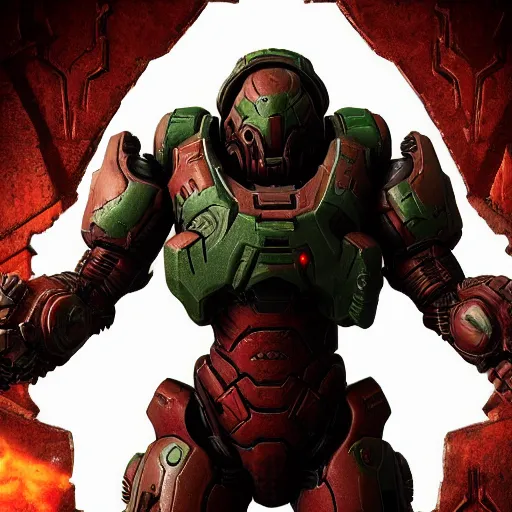 Image similar to doom slayer from doom eternal, photography