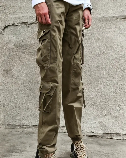 Prompt: cargo pants with many pockets