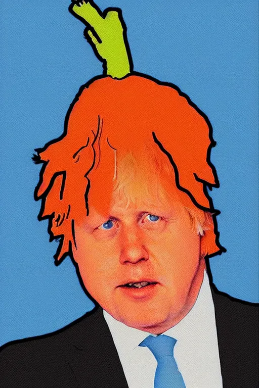 Image similar to portrait of a carrot with boris johnson's head