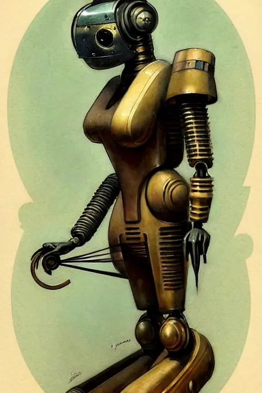 Prompt: (((((2050s art deco servant android robot pirate wench art art deco art deco. muted colors.))))) by Jean-Baptiste Monge !!!!!!!!!!!!!!!!!!!!!!!!!!!