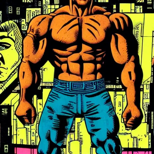 Image similar to lou ferrigno cyberpunk hercules by otomo