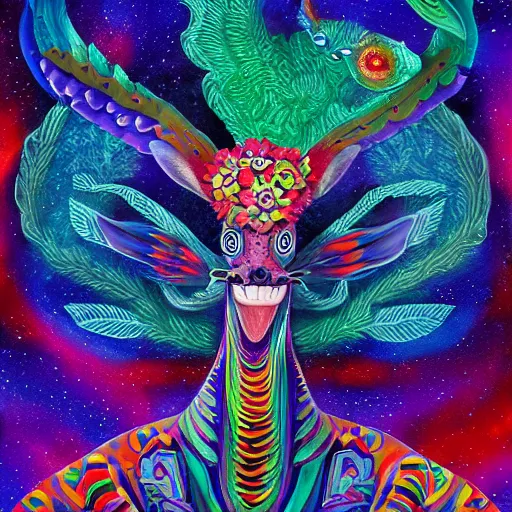 Image similar to Alebrijes” Full body side portrait, 3-D 8k , digital art, Mexican folk art, cute single animal, contrasting light nebula background, Hyperdetailed, Martin Sandiego, Julia Fuentes, Adi Granov