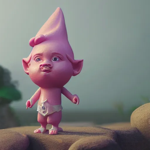 Prompt: a pink majestic gnome, realistic, aesthetic, octane render, 8 k