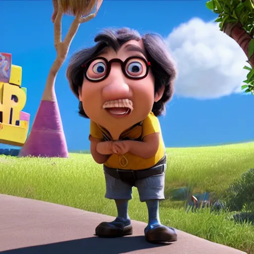 Image similar to alain chabat as a pixar disney character from up ( 2 0 0 9 ), unreal engine, octane render, 3 d render, photorealistic