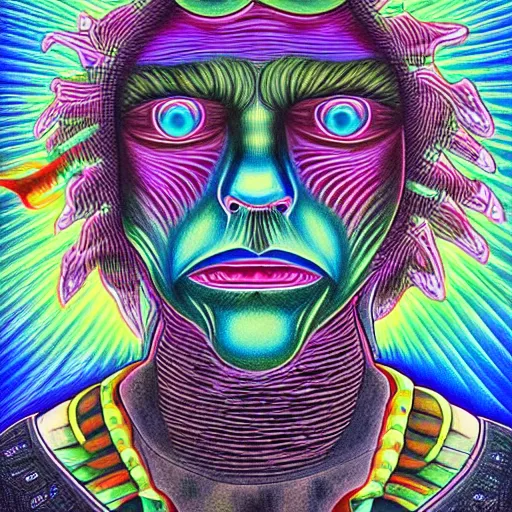 Image similar to Sneeze in the art style of Alex Grey,