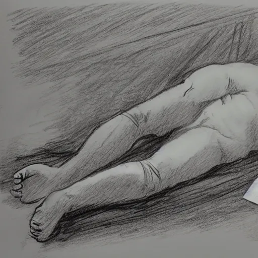 Image similar to the death of marat as a poorly drawn sketch by a six year old