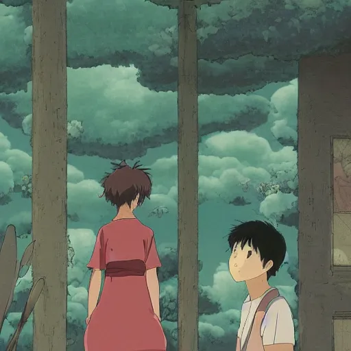 Prompt: A liminal space in colaboration with Studio Ghibli