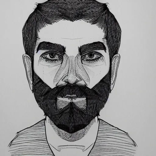 My first digital portrait drawing beared man 🧔 || Wacom drawing pad | PeakD