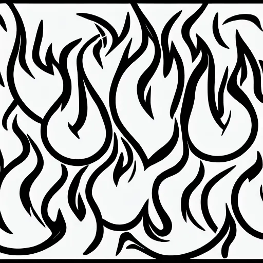 Image similar to simple yet detailed retro minimalistic fire flames warning enamel pin, use of negative space allowed, black and white only, smooth curves