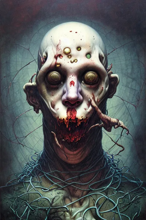 Image similar to portrait of jason friday 1 3 th in the style of wayne barlowe, gustav moreau, peter mohrbacher, bussiere, roberto ferri, santiago caruso, luis ricardo falero, austin osman spare