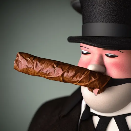 Prompt: chubby cartoon duck detective smoking cigar in 1 9 2 0's prohibition era attire in a chicago speakeasy. depth of field, zeiss lens, detailed, asymmetrical, breathtaking, 8 k resolution, extremely detailed, beautiful, establishing shot, artistic, hyperrealistic, beautiful face, octane render, by victor hugo