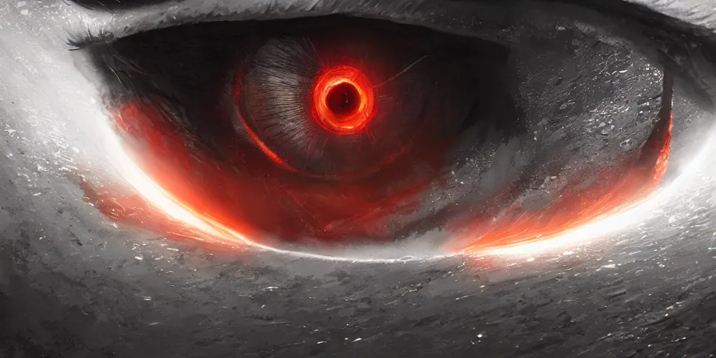 Image similar to eye of sauron, full view, popular on artstation, artstationhd, artstationhq 8 k, volumetric lighting, super focused, no blur, trending on artstation, ultra detailed, by artgerm and james gurney, greg rutkowski