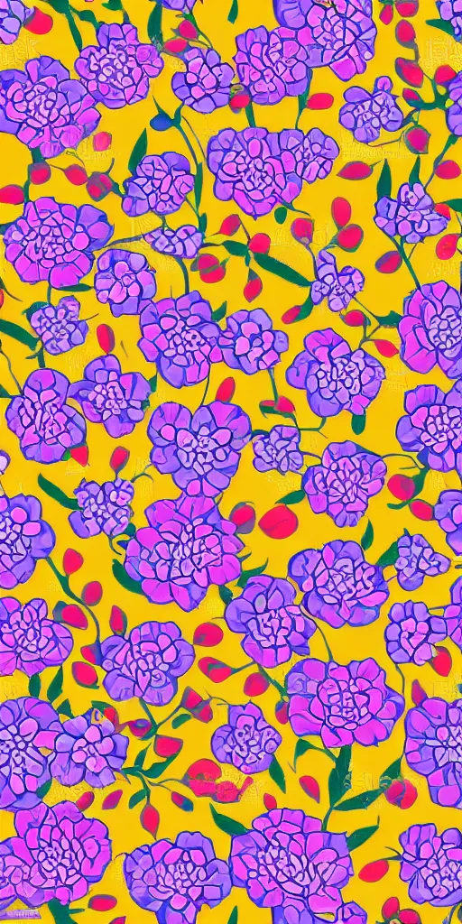 Image similar to seamless pattern of flowers, colourful, symmetrical, repeating 35mm photography