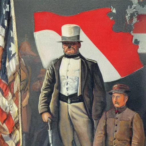 Image similar to the american was of canadian annexation 1 8 9 3 general close up painting