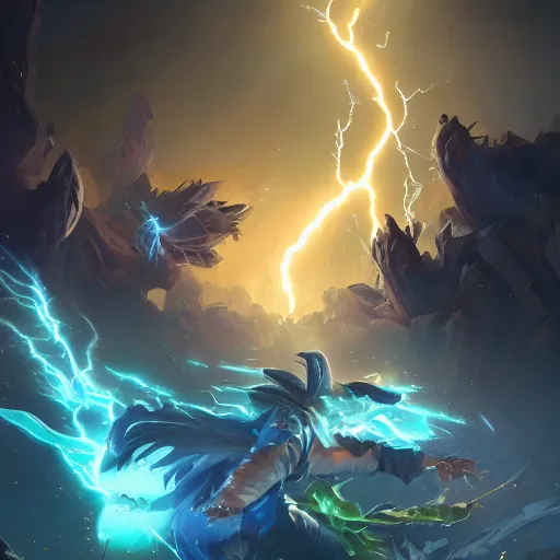 Prompt: explosive lightning spell, explosive lightning spell, explosive lightning spell, explosive lightning spell, explosive lightning spell, bright art masterpiece artstation. 8 k, sharp high quality artwork in style of jose daniel cabrera pena and greg rutkowski, concept art by tooth wu, blizzard warcraft artwork, hearthstone card game artwork