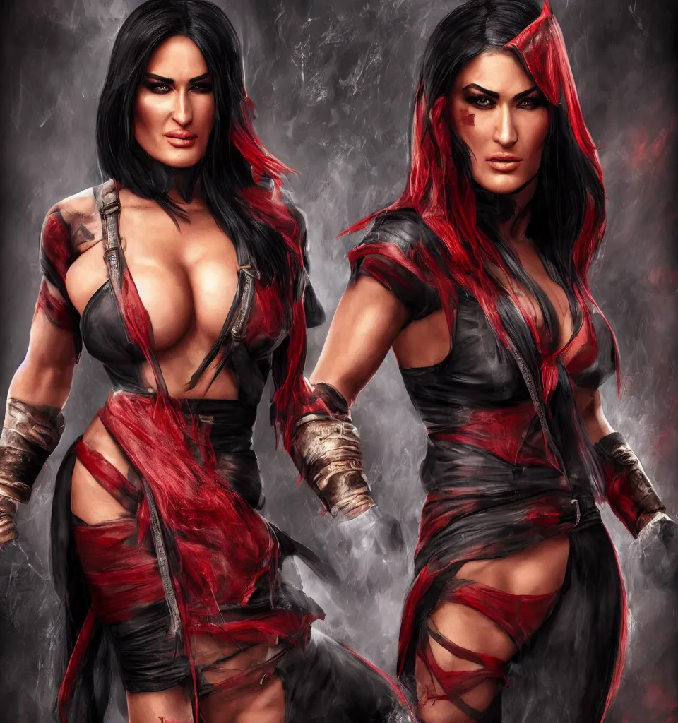 Image similar to Nikki Bella as mortal kombat character, realistic, detailed, 8K, artstation , film grain,