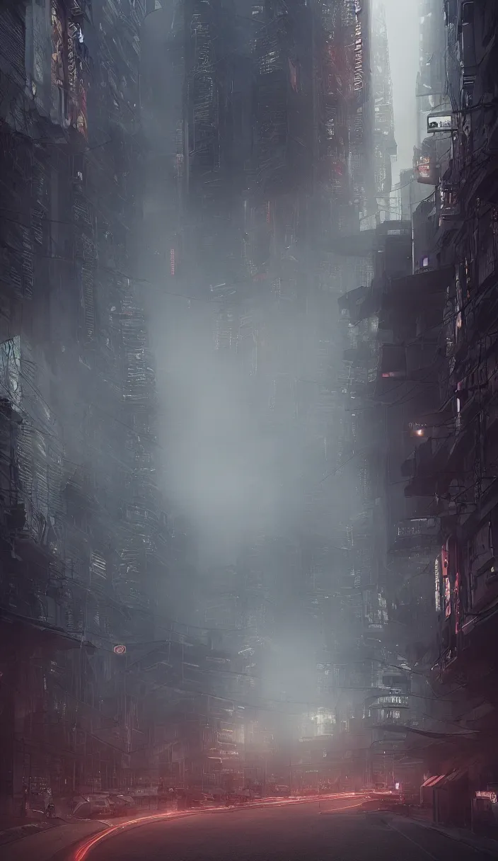 Image similar to a foggy day in milano in 2 0 7 9, cyberpunk future, distopic, cinestill, photography, realistic, hyper detailed, unreal engine, cinematic, octane render