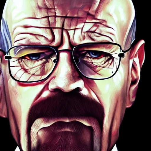Prompt: Walter white raging at a computer, expressive oil painting, trending on artstation, 4k