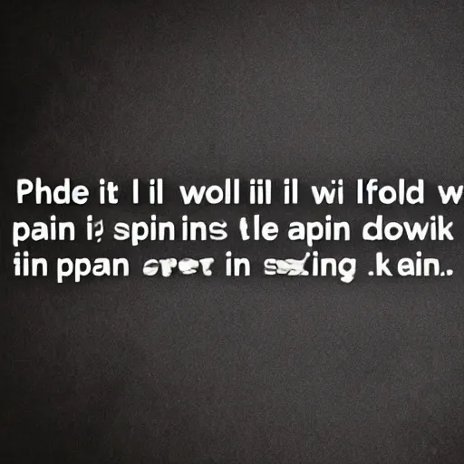 Prompt: and it will come like a flood of pain pouring down on me