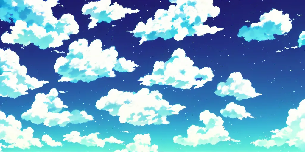 Image similar to A background for an anime-themed social media profile sky bright clouds bloom effect from Skyrim blender studio ghibli clouds