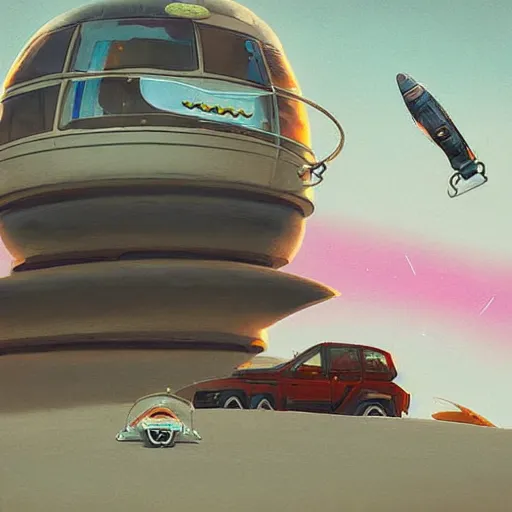 Image similar to a corgi in a spaceship flying through the stars, beautiful detailed digital painting by simon stalenhag