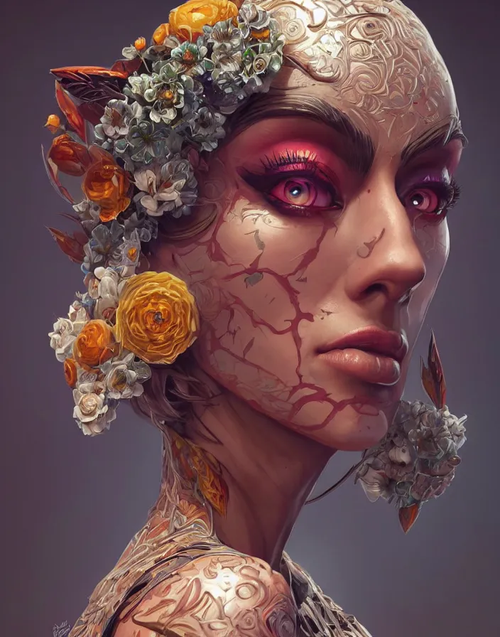 Image similar to symmetry!! portrait of floral! borderlands 3 psycho, intricate, elegant, highly detailed, digital painting, artstation, concept art, smooth, sharp focus, illustration, art by artgerm and greg rutkowski, 8 k