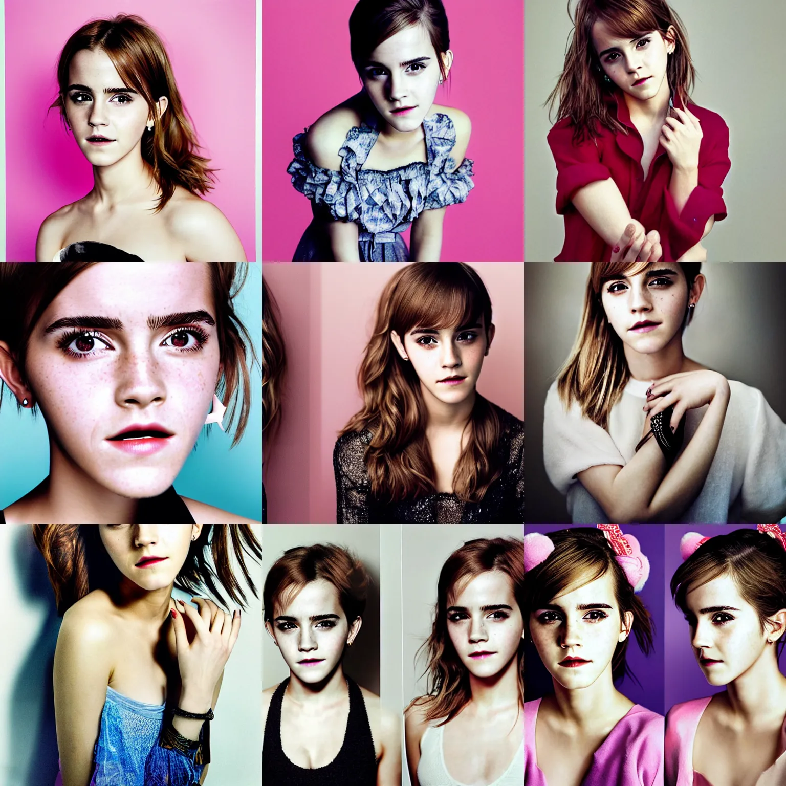 Prompt: portrait photo of emma watson, korean kpop star, in girls generation, photo by martin schoeller