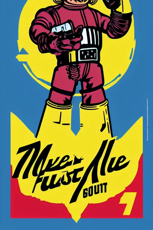 Image similar to fallout 7 6 retro futurist illustration art by butcher billy, sticker, colorful, illustration, highly detailed, simple, smooth and clean vector curves, no jagged lines, vector art, smooth andy warhol style