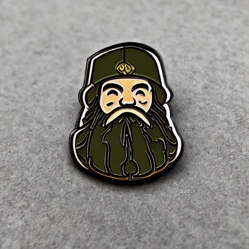 Prompt: gimli enamel pin