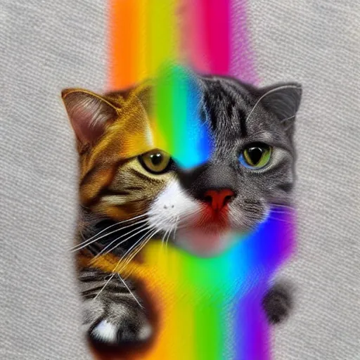 Image similar to rainbow schrodinger's cat.