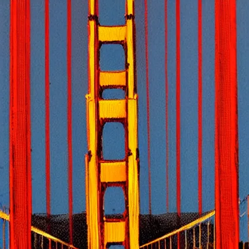 Image similar to a swarm of rabid rats invading the golden gate bridge by basil gogos