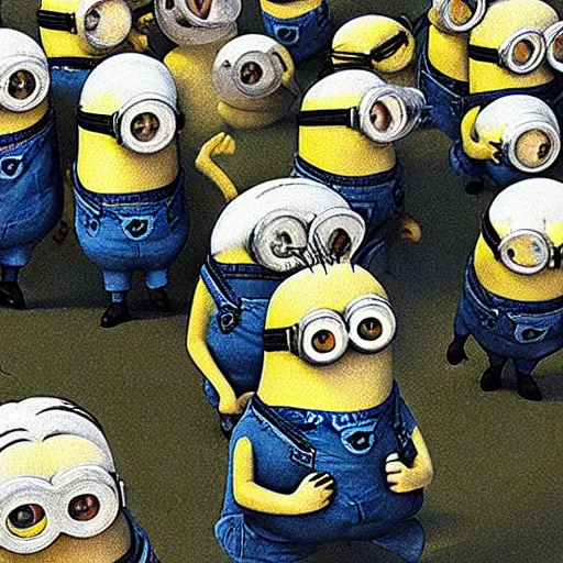 Image similar to the minions by Christian Krohg