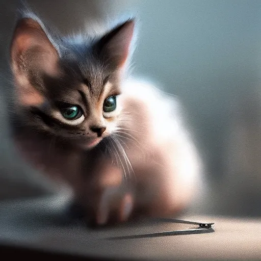 Prompt: a wonky kitten, strange color , dramatic lighting, cinematic, establishing shot, extremely high detail, foto realistic, cinematic lighting, post processed, concept art, high details, cinematic, 8k resolution, beautiful detailed, photorealistic, digital painting, artstation, concept art, smooth, sharp focus, artstation trending, octane render, unreal engine