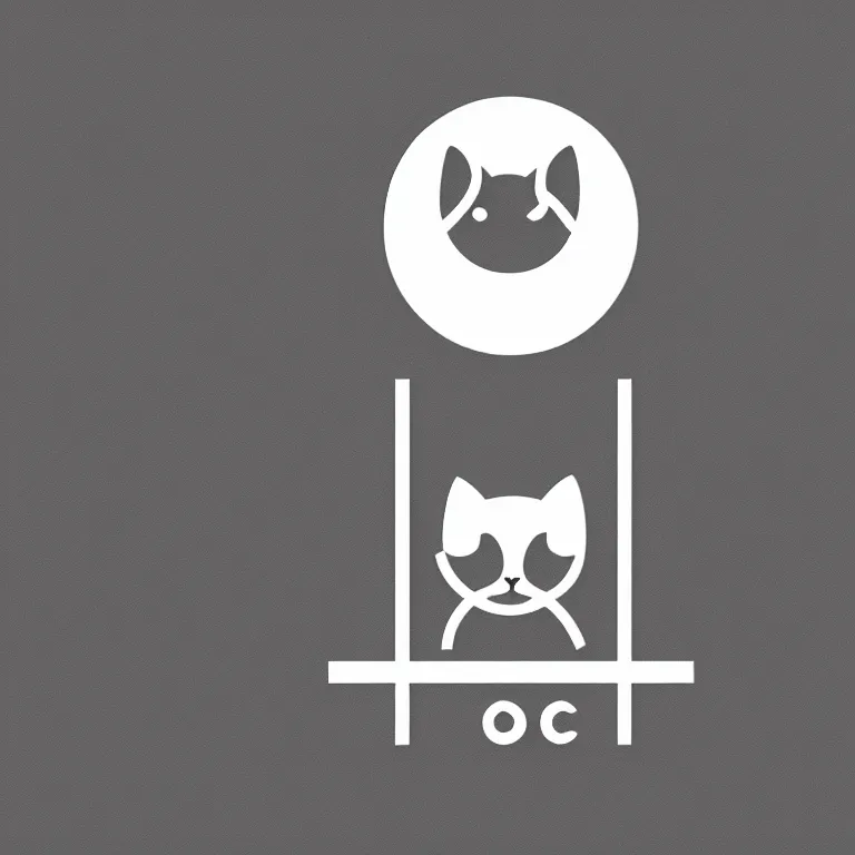 Image similar to 1900s Minimal Logo of a Cat, Monochrome, Flat White Background, Design Reference, Trademarks and Symbols, Geometric, Centered, Historical, Award Winning